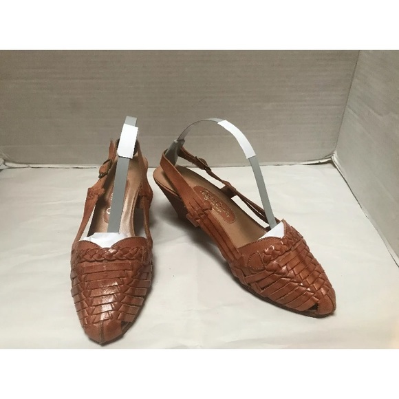 Qualicraft Shoes Vintage Qualicraft Leather Sling Back Heel Sz 6b